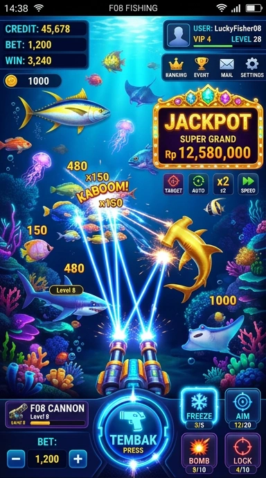 Tampilan utama aplikasi f08 yang sederhana dan navigasi mudah.
